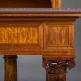 Wilhelmine secretary in walnut & exotic veneer with leather top