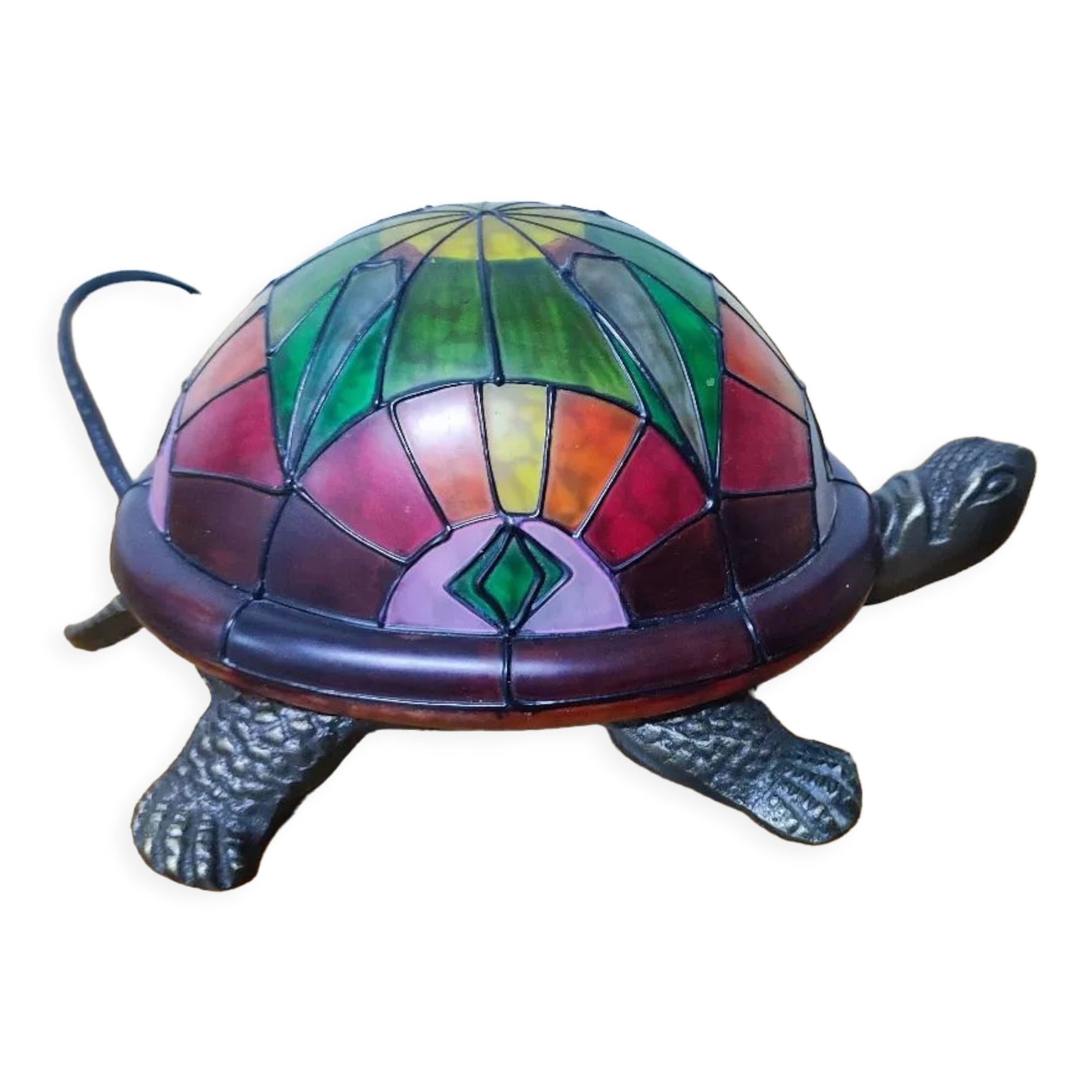 Turtle lamp in glass paste.