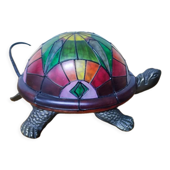 Turtle lamp in glass paste.