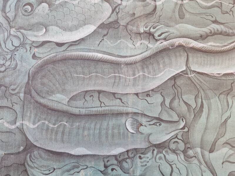 Acrylic on canvas by Gusti Putu Saderi, signed lower right, Indonesia, mid-20th century