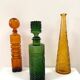 Carafe en verre d'Empoli ambré, Italie années 60