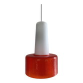 White and orange glass pendant lamp by Peil and Putzler