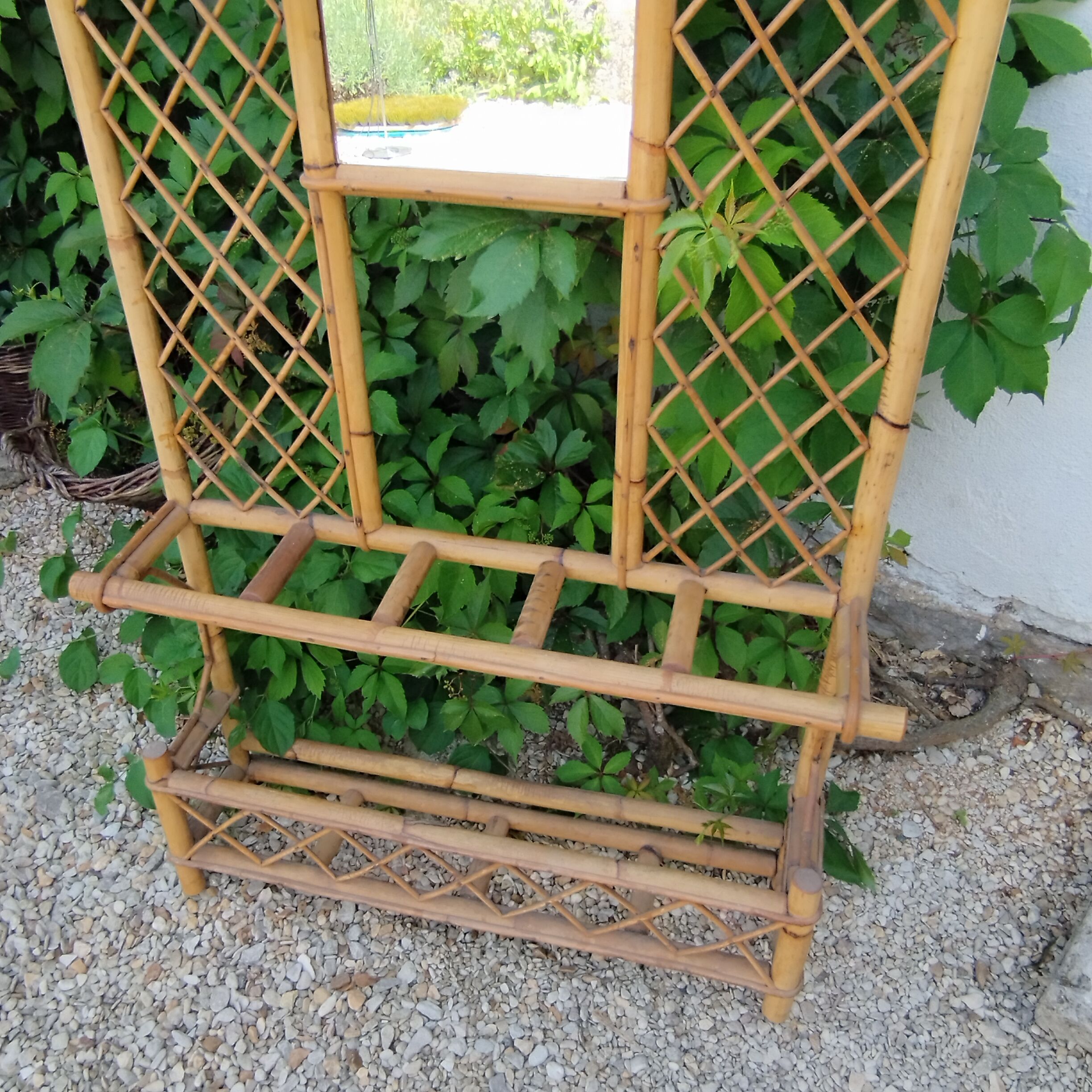 Vintage rattan wardrobe