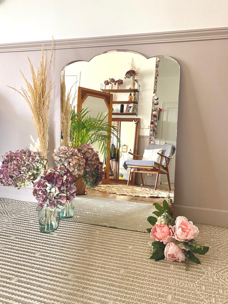 Vintage bevelled mirror 93x63cm