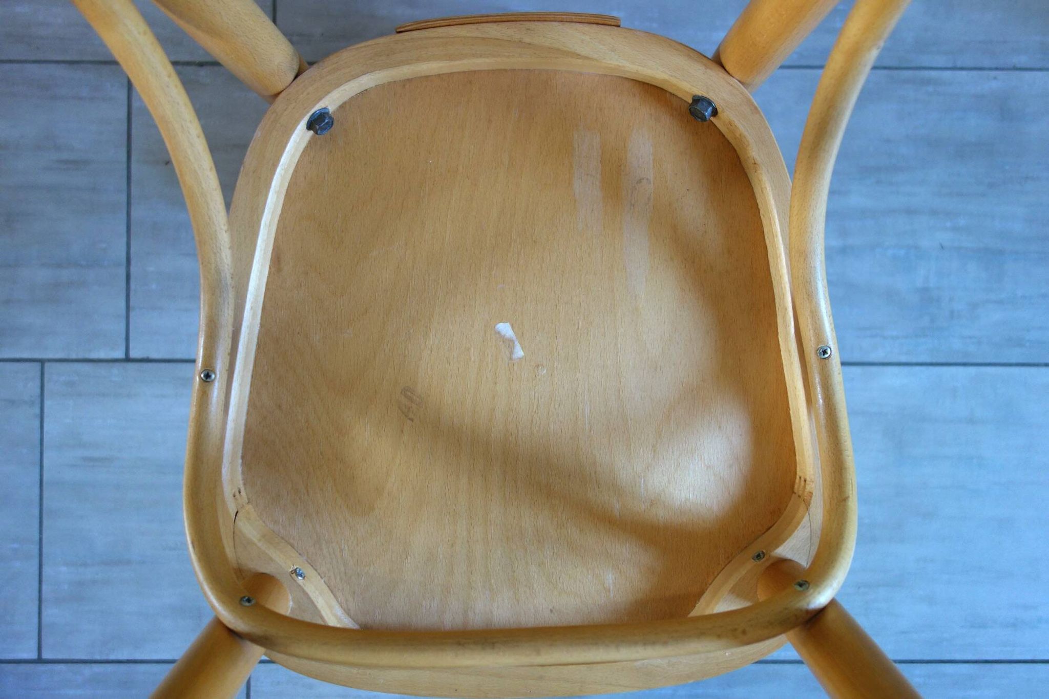 Pair of Thonet-inspired bistro chairs in light beech