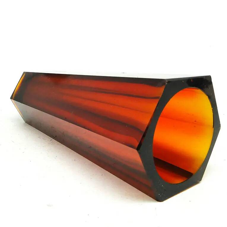 Art Deco vase, pressed glass, Zawiercie Glassworks, Poland, 1930s