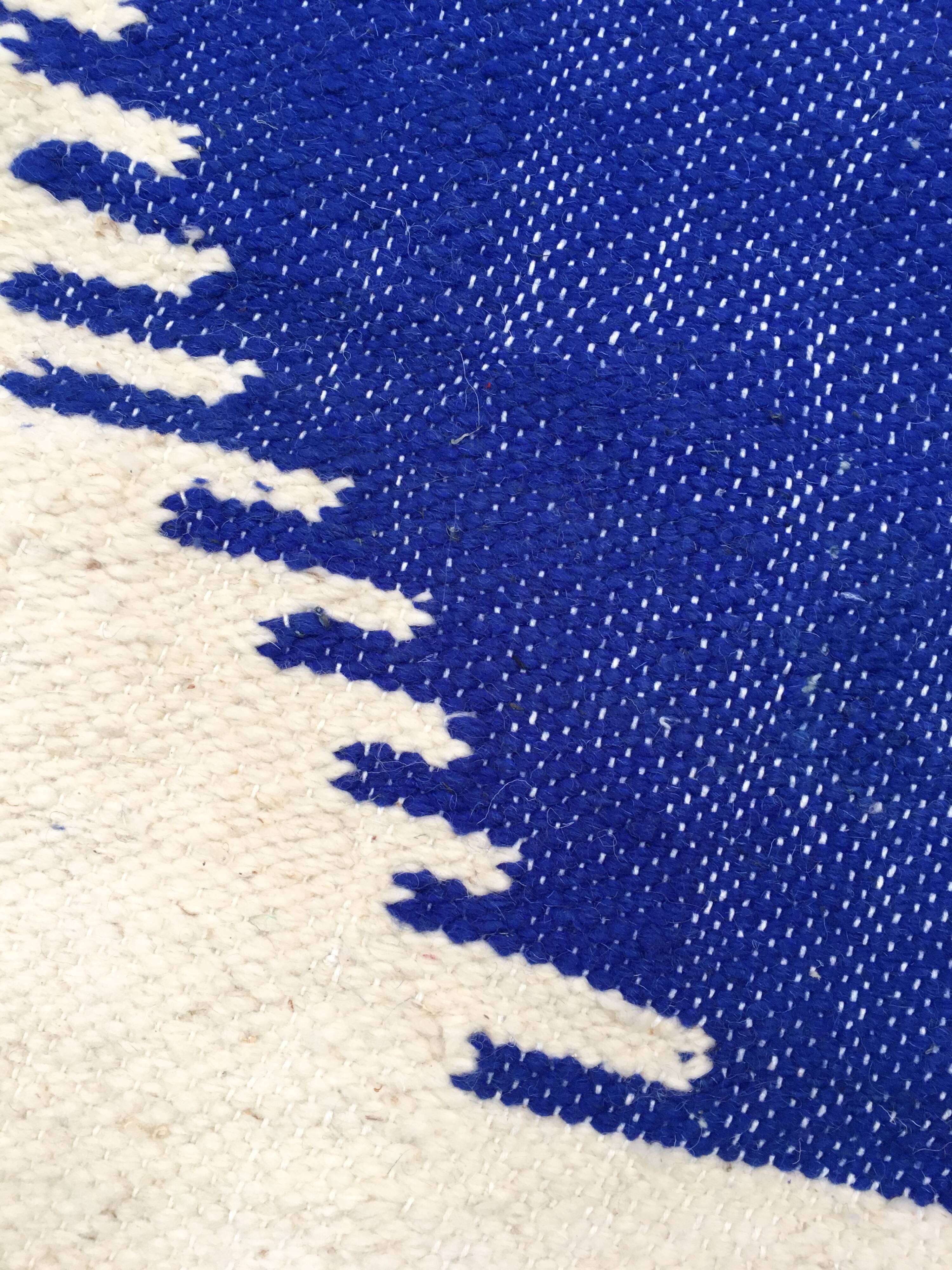 Moroccan Berber kilim ecru with colorful patterns 312x200cm