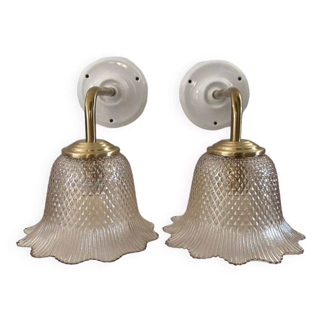 Pair of gold wall sconces