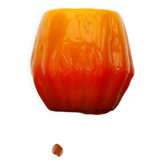 Mid-Century Modern Brutal Art Glass Vase or Candleholder by Göte Augustsson