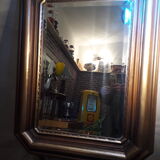 Mirror exotic wood patinated gold 1970