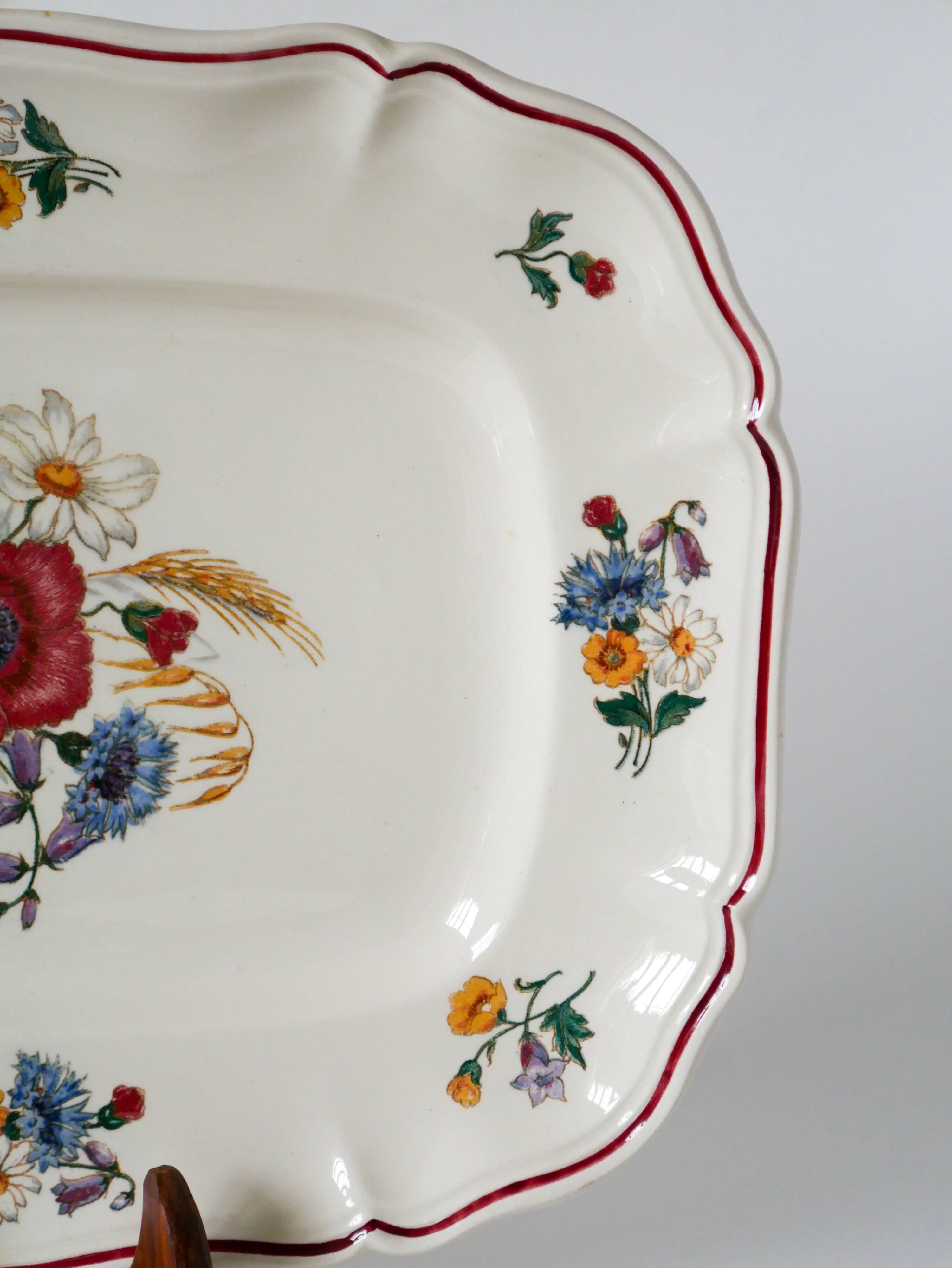 Rectangular dish Digoin Sarreguemines model Agreste, 1960