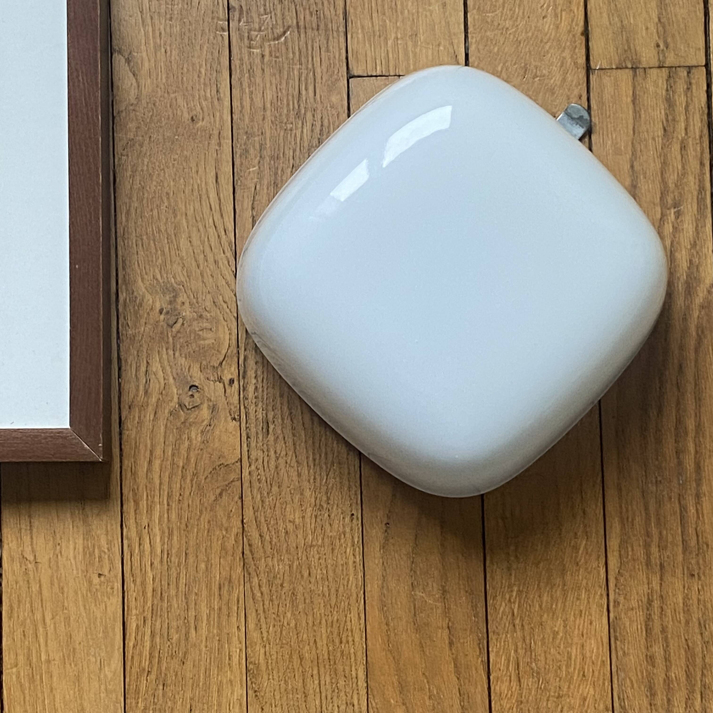 Ceiling light or square wall lamp 20 cm white opal glass