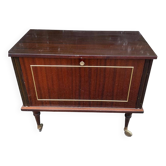 Meuble bar vintage rétro mid-century sur roulettes avec éclairage 1960
