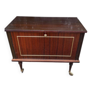 Meuble bar vintage rétro mid-century sur roulettes avec éclairage 1960