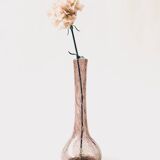 Blown and bubbled glass vase