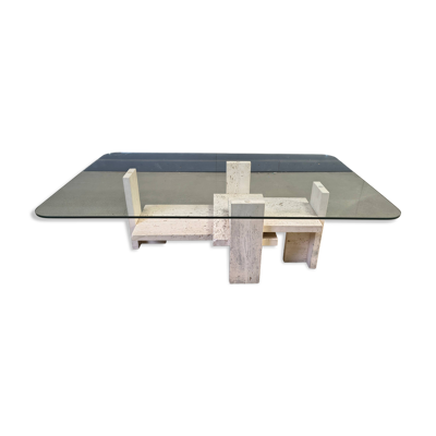Table basse vintage par Willy Ballez, années 1970
