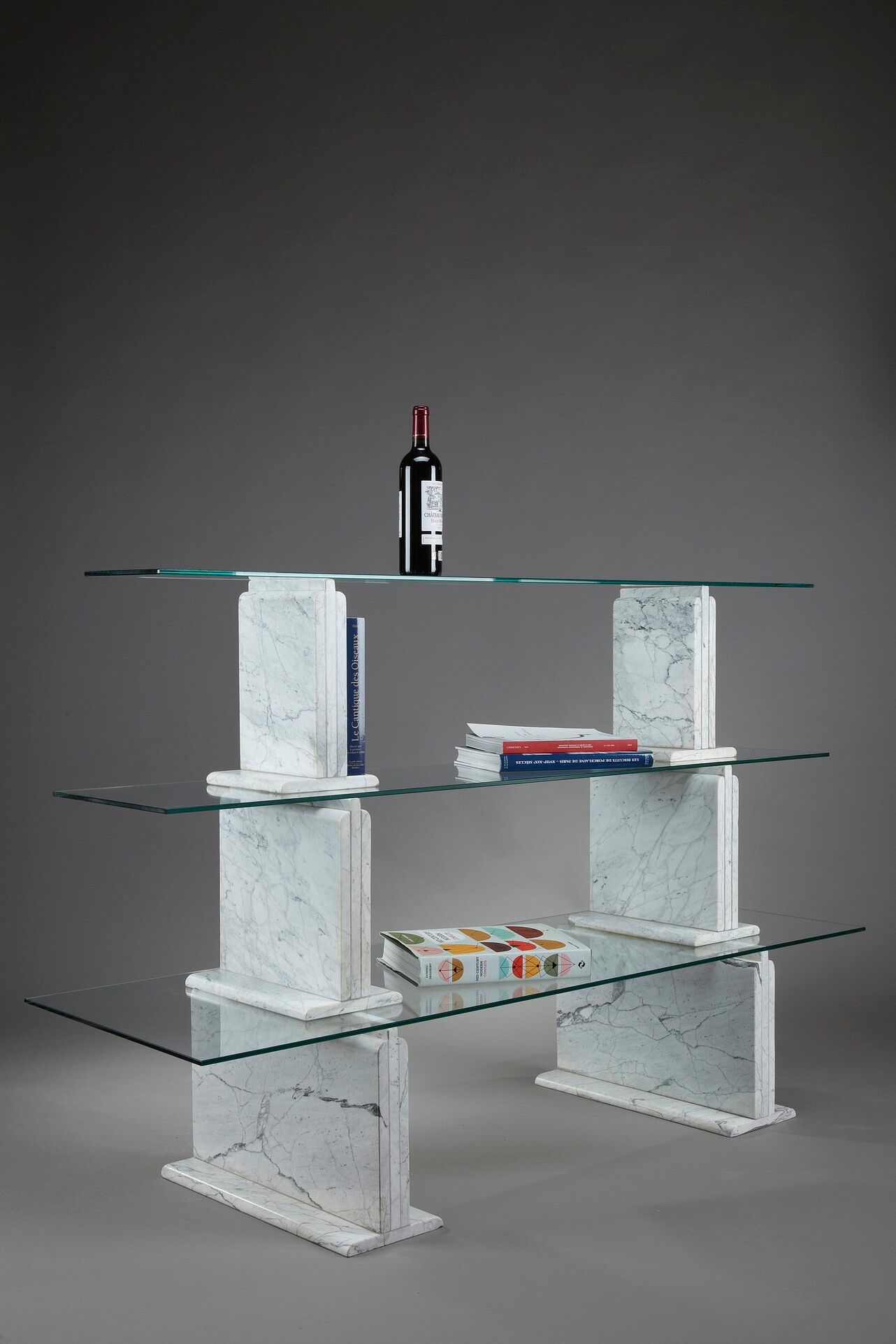 Carrara marble and glass library - 1970