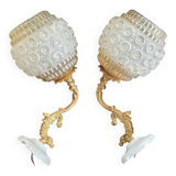 Large vintage wall sconces pair