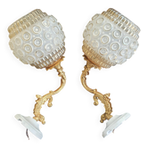 Large vintage wall sconces pair