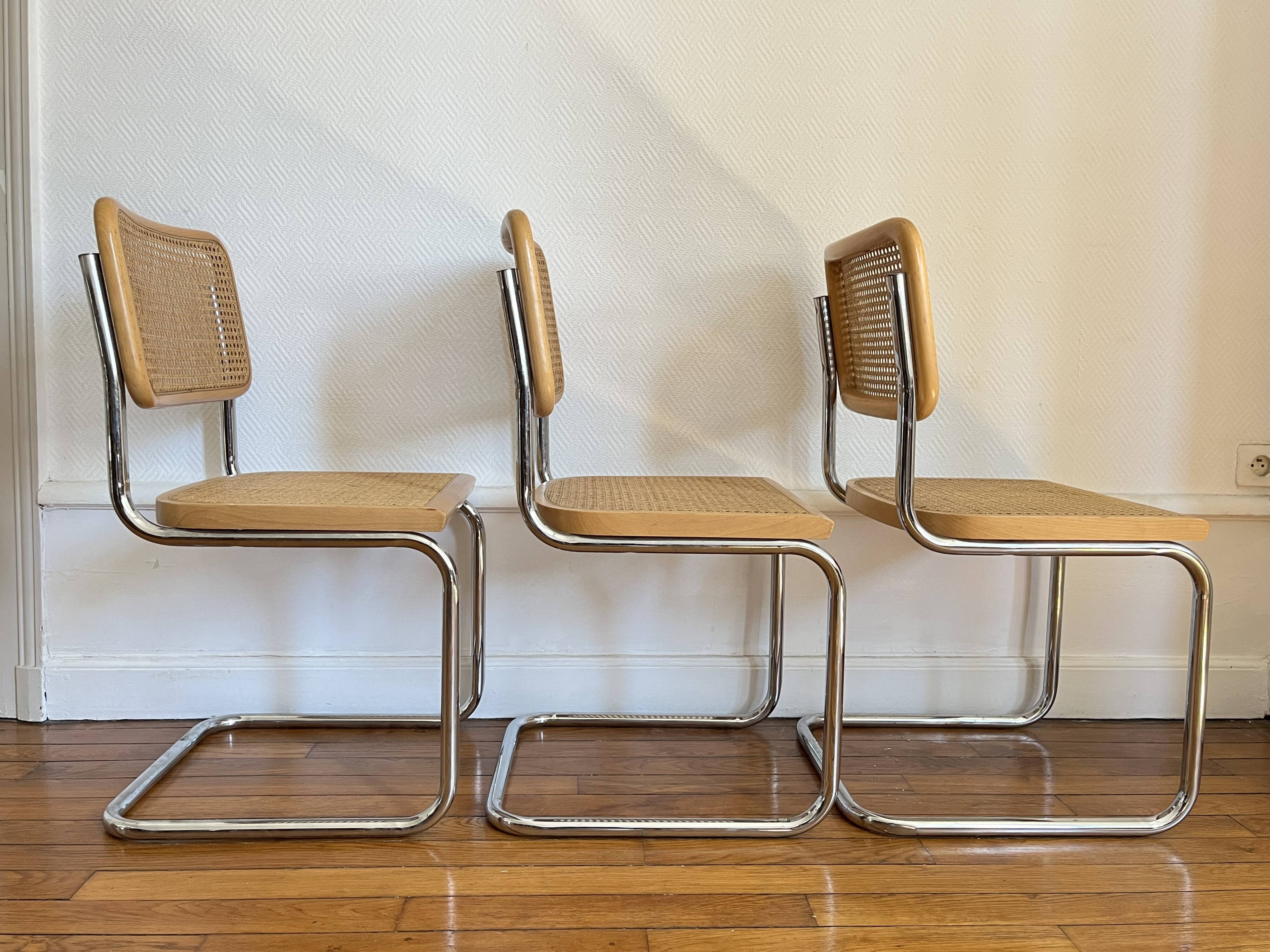 Lot of 3 ccesca b32 by marcel breuer made in italy