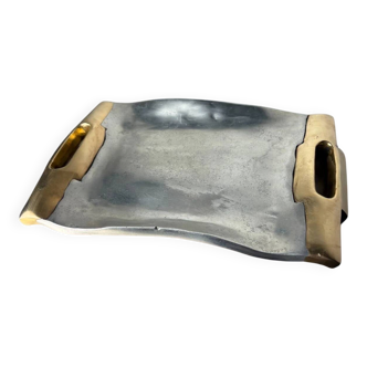 Brutalist catchall by Leopold in bronze, Spain, 1970s