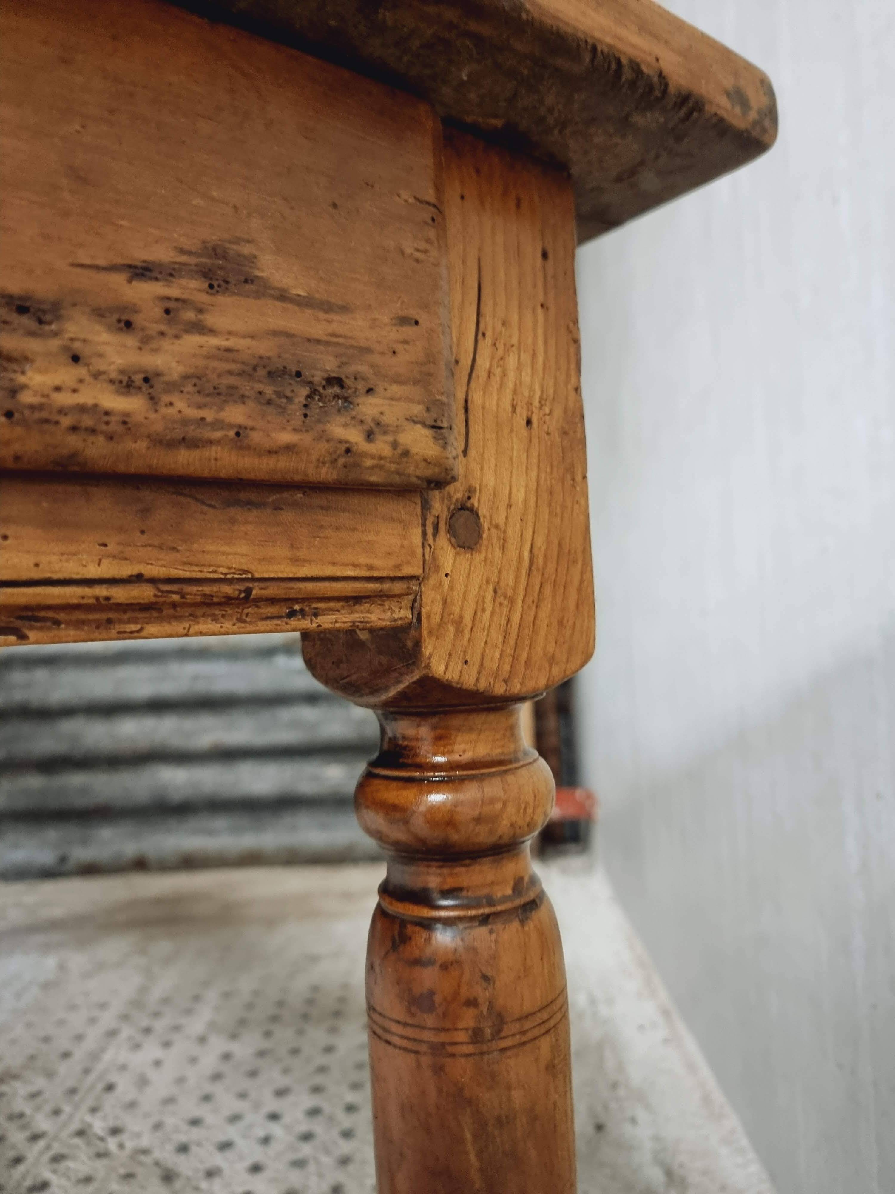 Antique French table farm dining table 19th century 73 x 201 cm