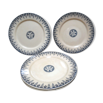 Sept  assiettes  plates de Sarregemines