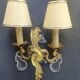 Pair of wall sconces candle holders with antique pendants