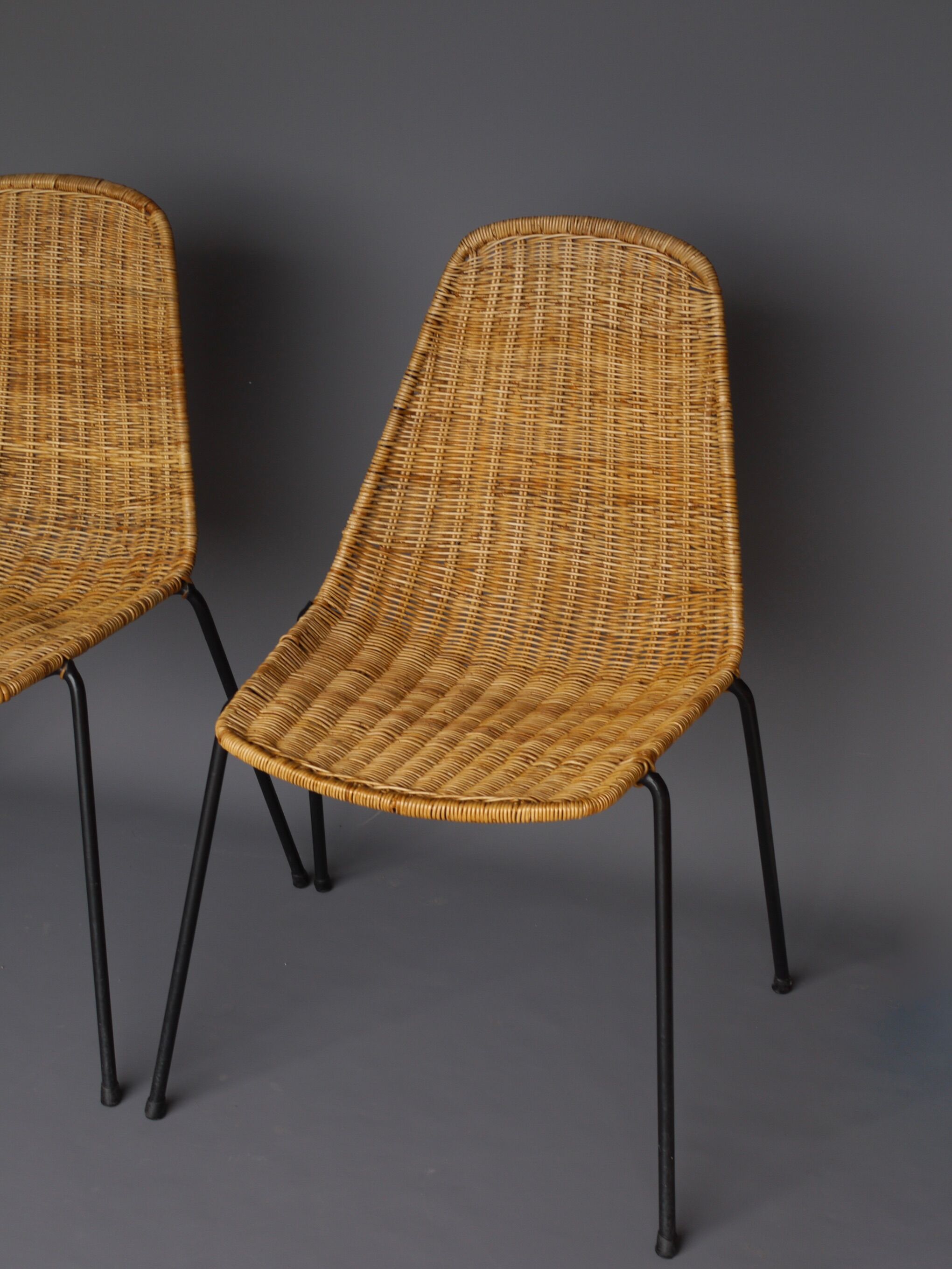 Mid-Century Wicker Chairs by Gian Franco Legler, 1950s. Set of 4