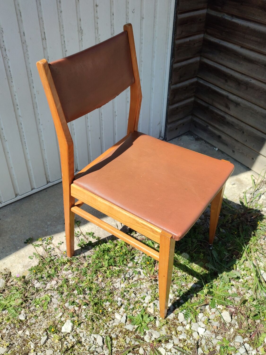 Formica teak table + 10 vintage Scandinavian style chairs