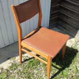 Formica teak table + 10 vintage Scandinavian style chairs