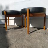 2 tabourets estampillés scandinaves années 70 vintage