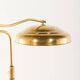 Italian swing arm brass floor lamp with marble base, 1970s