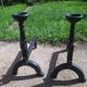 Pair of Small Fireplace Andirons with Bowls