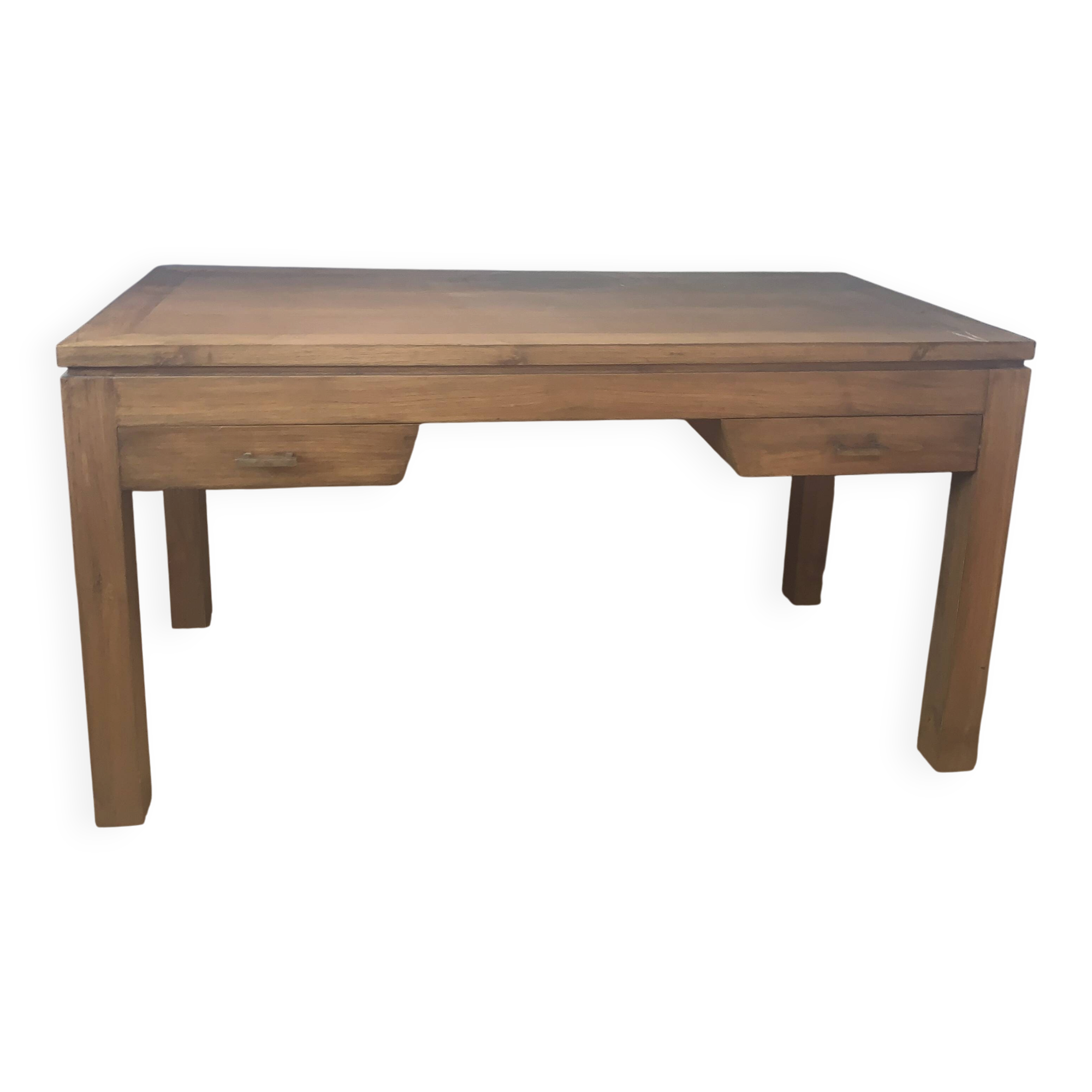 Grande table basse en teck massif avec 2 tiroirs traversants – Design intem