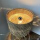 50s wood and straw lamp