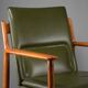 Fauteuil danois moderne du milieu du siècle, vert olive, modèle 431 par Arne Vodder