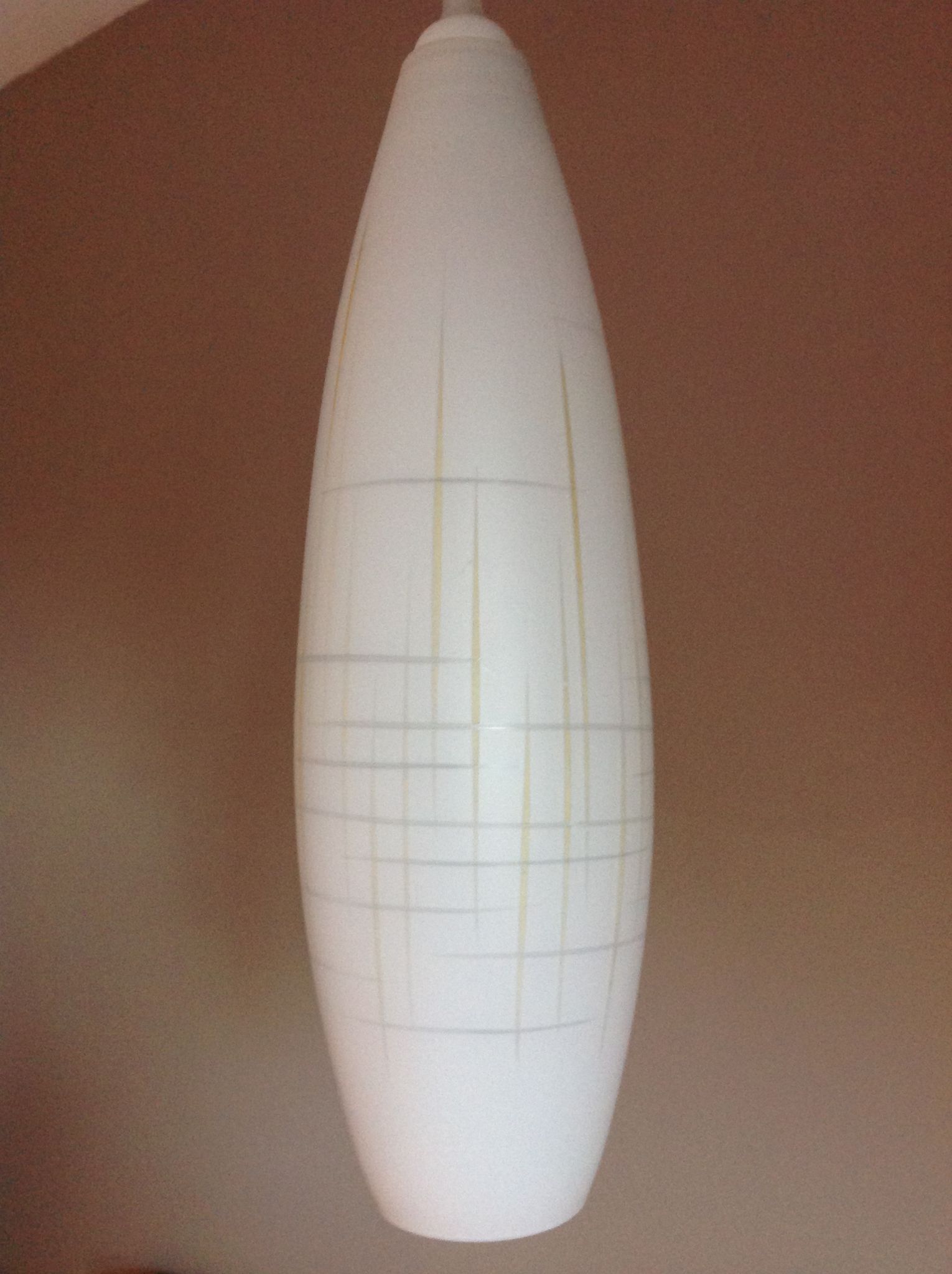 Scandinavian vintage 1960s white opaline warhead suspension