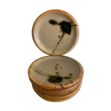 6 small bread plates enamelled pottery of the Vallauris Dove