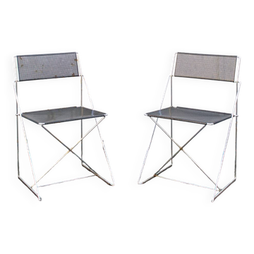X-line chairs by Niels Jorgen Haugesen for Magis 1977