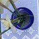 Intense blue ceramic vase