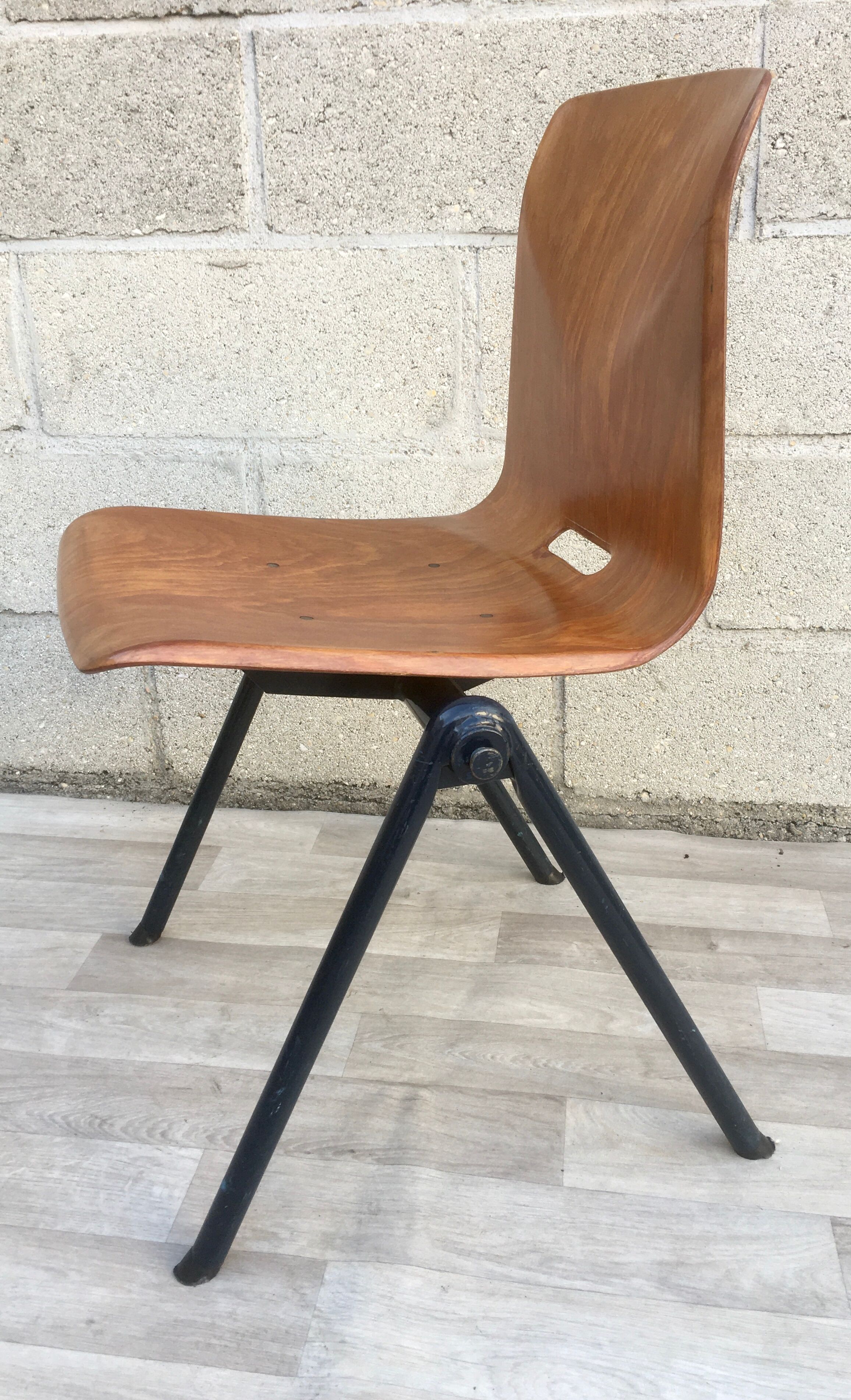 Set of 6 Galvanitas S30 industrial chairs