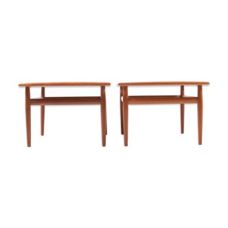 Pair of tables end table square Grete Jalk teak