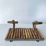 Rattan coat rack