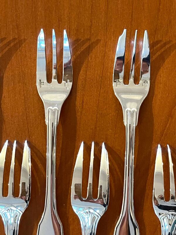 Christofle France ,12 fourchettes à gâteaux dessert 1970/1980 état neu