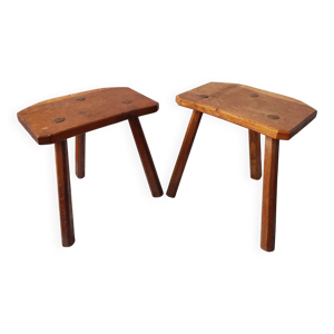 Paire de tabourets tripodes