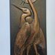Rare Wall Wood Relief Sculpture of Herons, 1960s