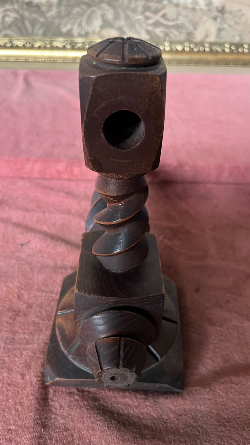 Applique bois tourné années 50