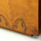 Classical Bedside Tables In Walnut And White Glass, Czechoslovakia 1960s