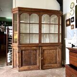 Buffet 2 corps vitré en bois, XIXème